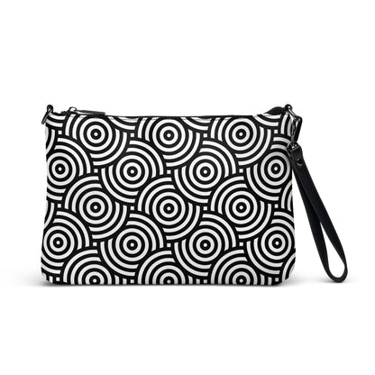 Bolso con correa Espiral blanco y negro