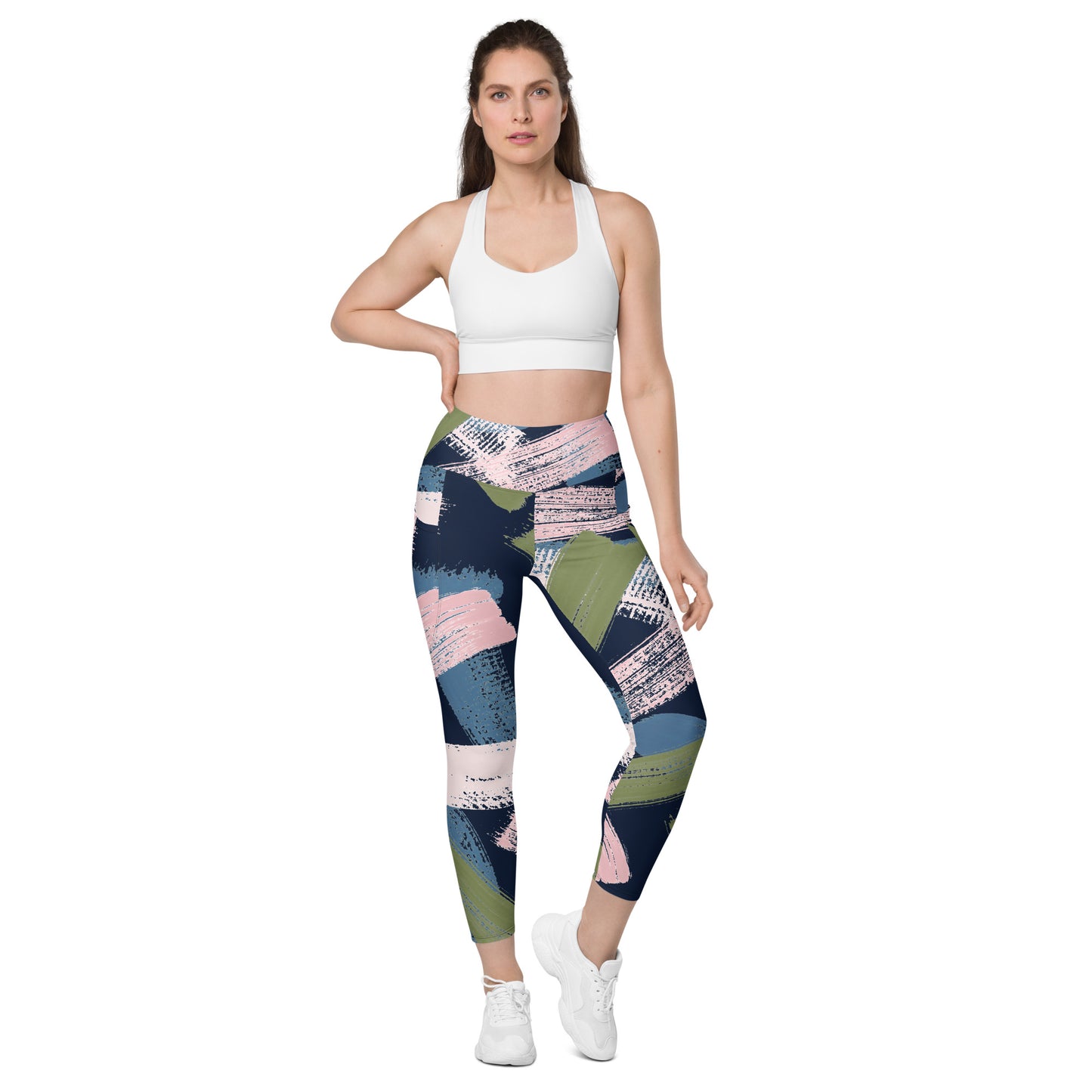 Leggings with abstract pockets