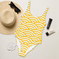 Yellow wave swimsuit