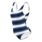 Blue striped swimsuit