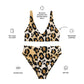 Recycelter Bikini mit hohem Bund und Animal-Print