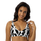 Recycled bikini top with black and white padding