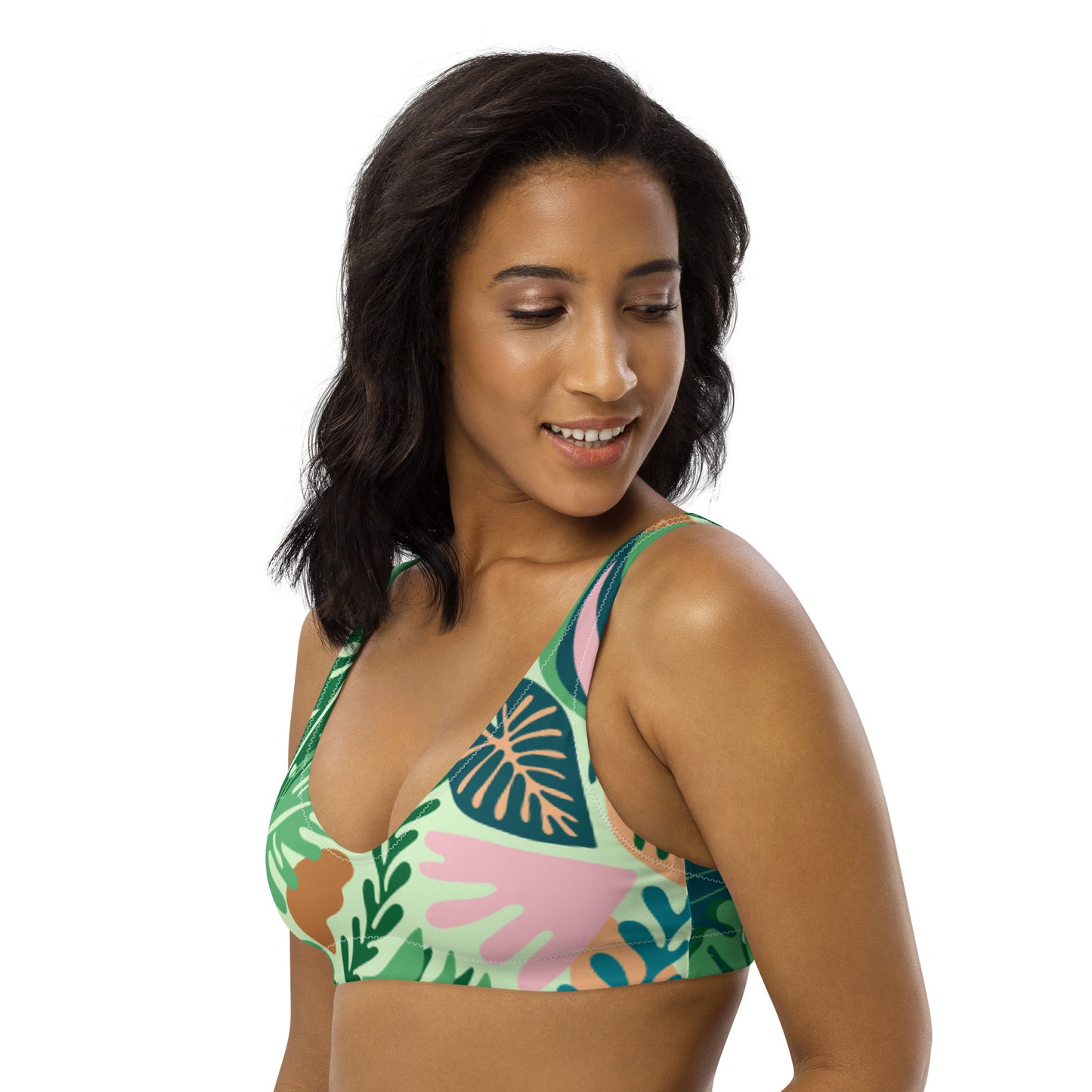 Sujetador bikini reciclado con relleno Tropical