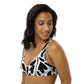 Recycled bikini top with black and white padding