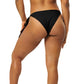 Adjustable black recycled polyester bikini bottoms