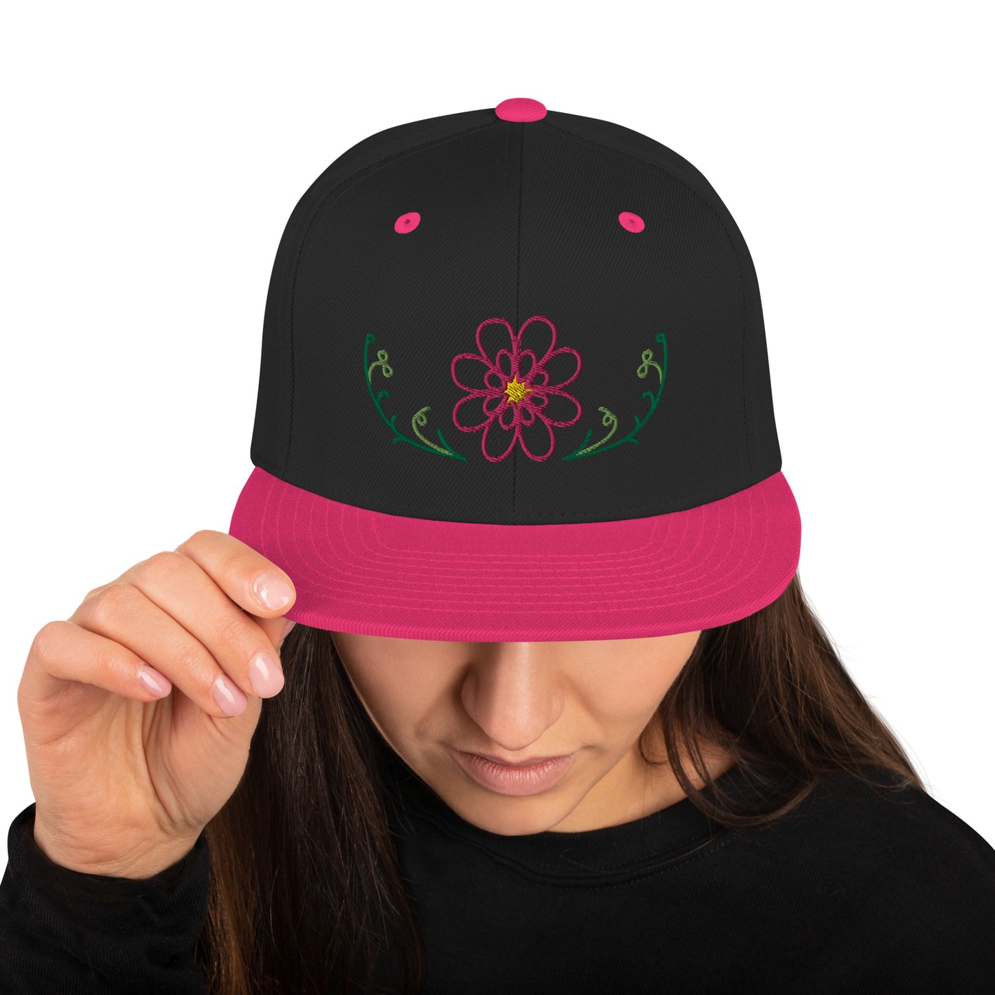 Gorra bordada snapback flower