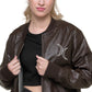 Chaqueta bomber piel vegana bordada luna