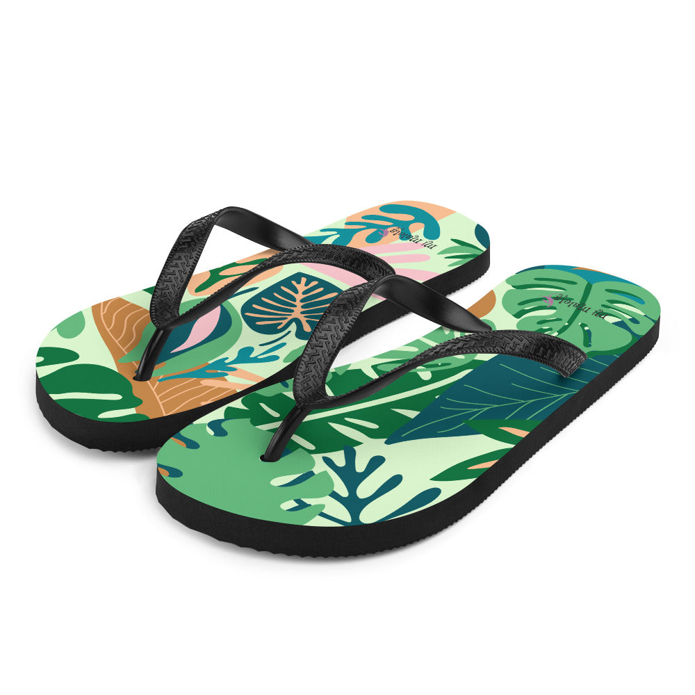 tropical toe flip flops