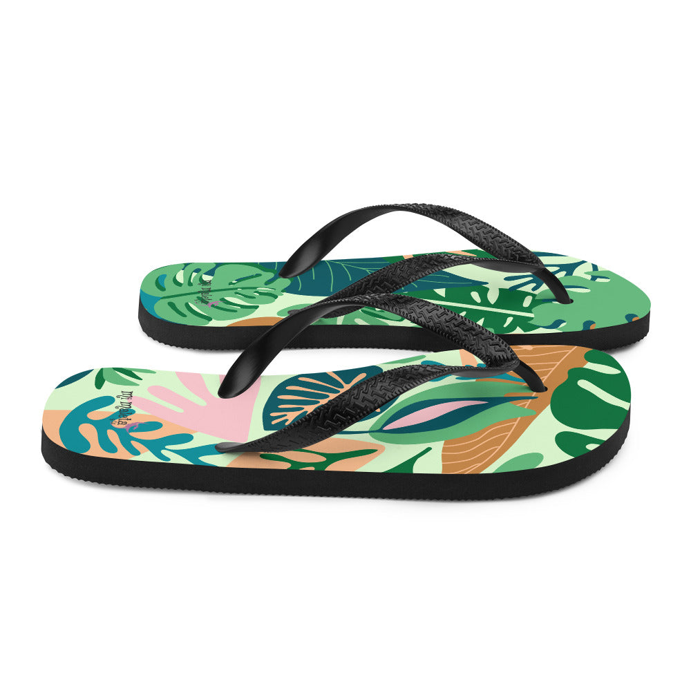 tropical toe flip flops