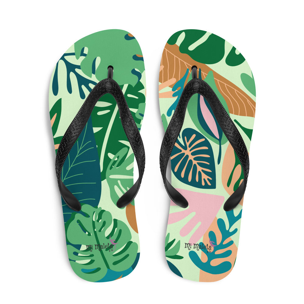 tropical toe flip flops