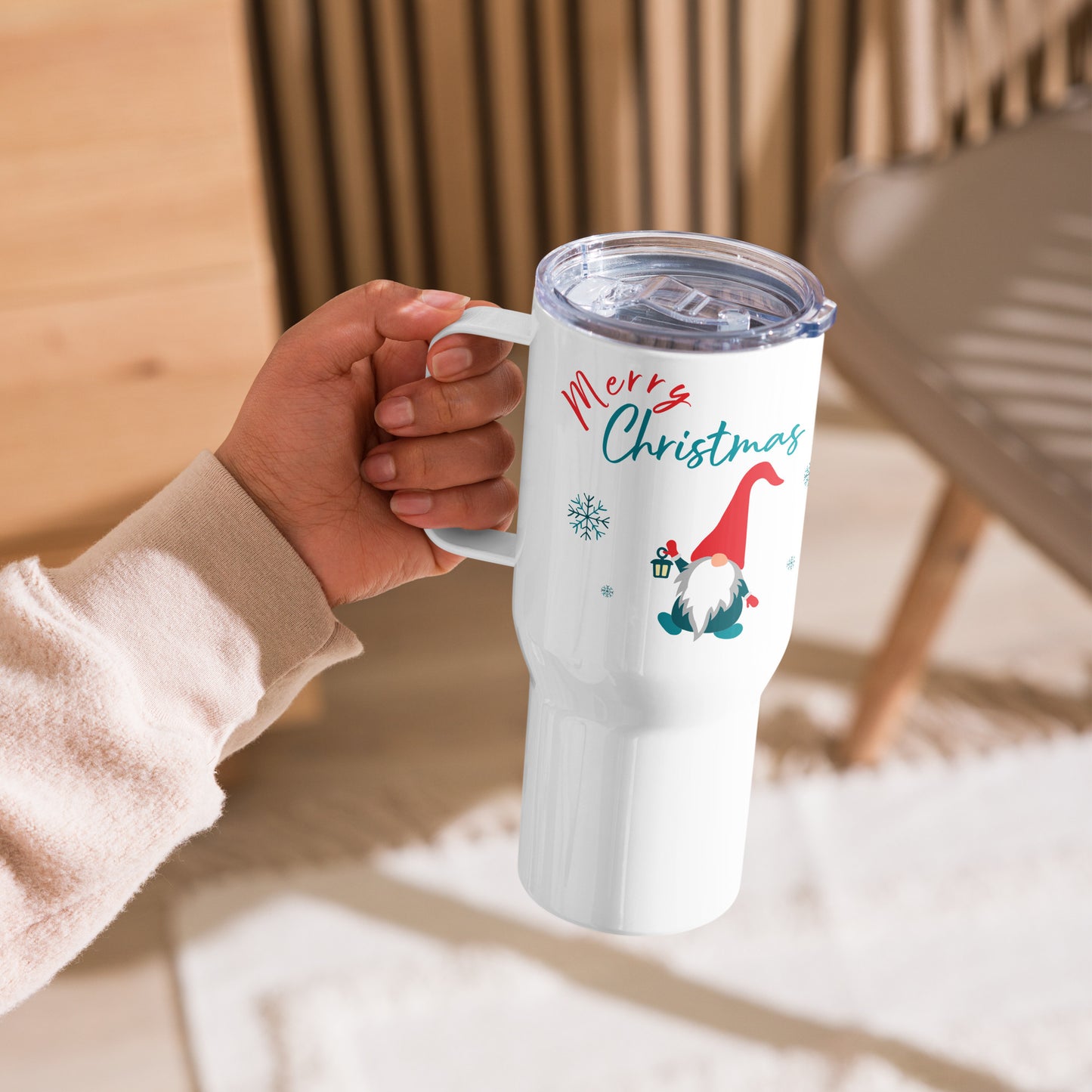 Merry Christmas thermos with handle