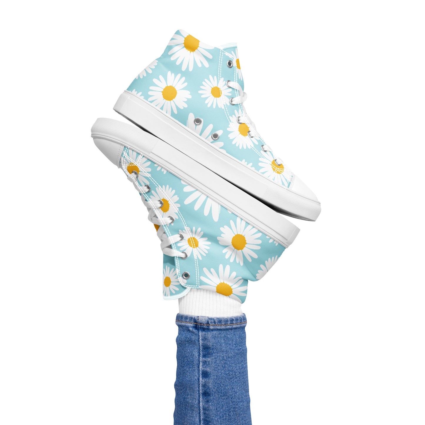 Women's High Top Canvas Sneakers Flowers
