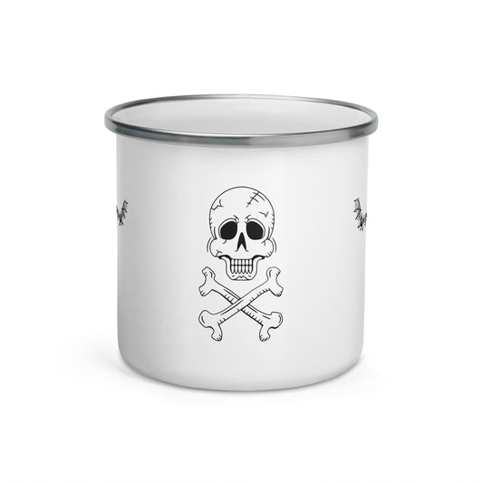 Skull enamel mug