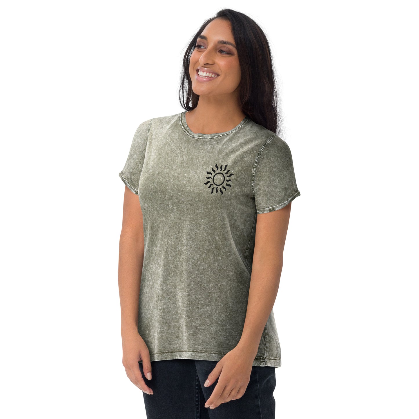 Sol unisex embroidered denim t-shirt